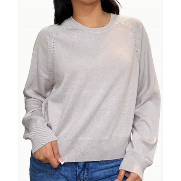 NEW SABLYN alek relaxed raglan crewneck sweater in himalaya